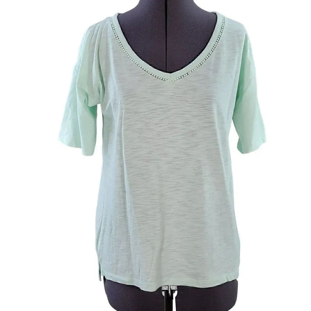 Talbots Green V-Neck T-shirt Sz XS